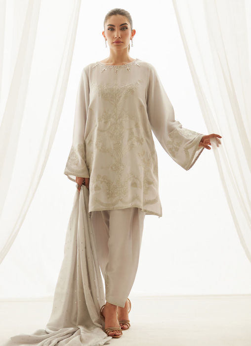 Picture of Ziva Silver Shirt And Dupatta