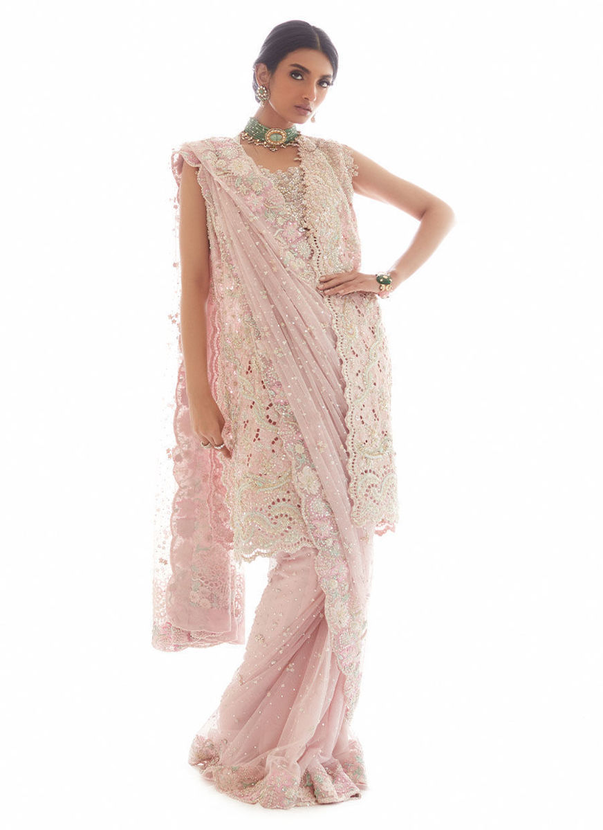 Rosa Dreamweave Saree without Cutwork Embellished Jacket