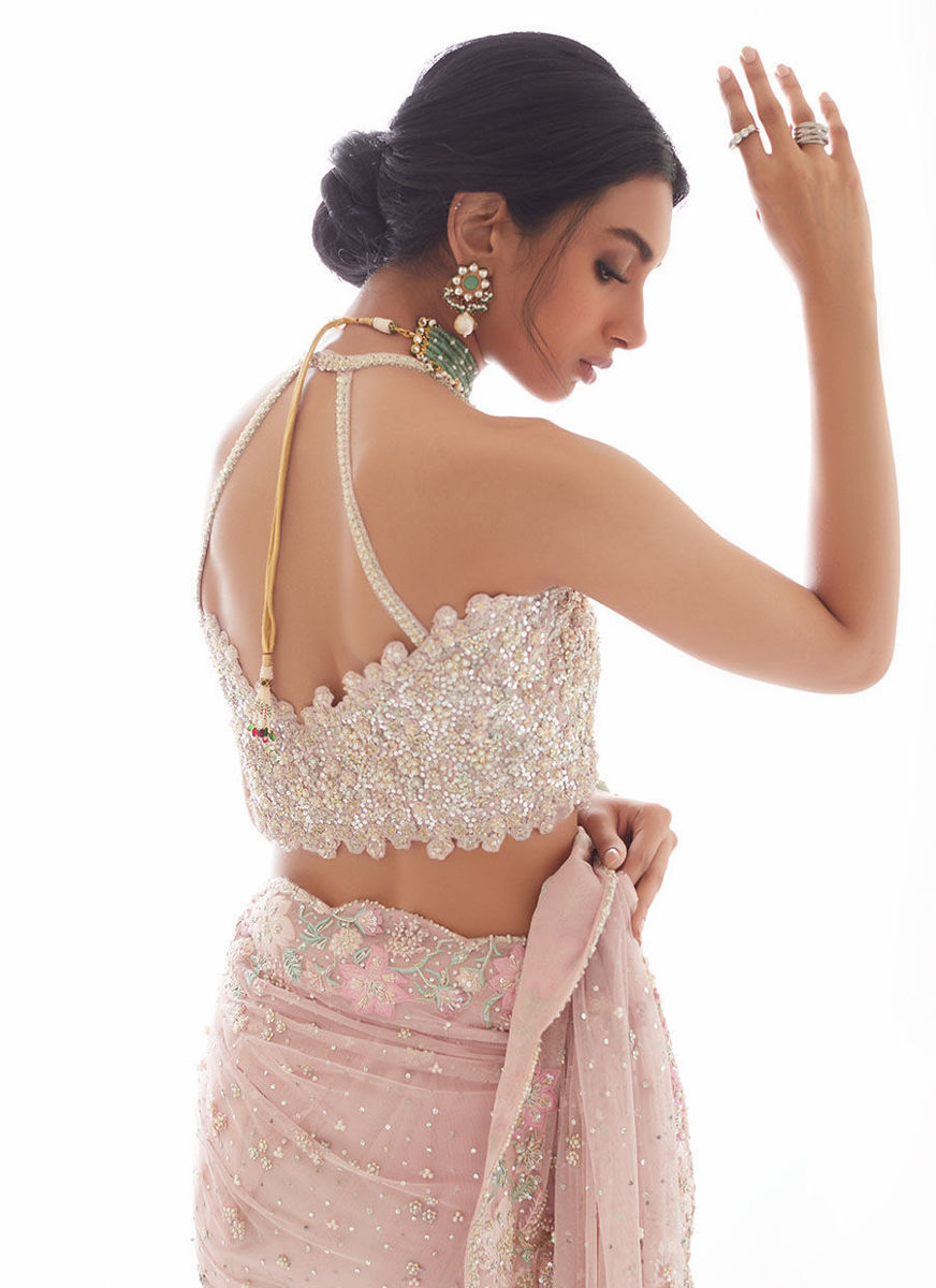 Rosa Dreamweave Saree without Cutwork Embellished Jacket