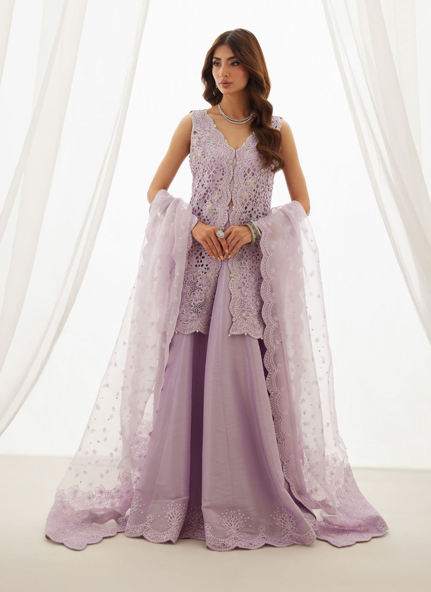 Lumi Lavender Shirt, Lehenga And Dupatta