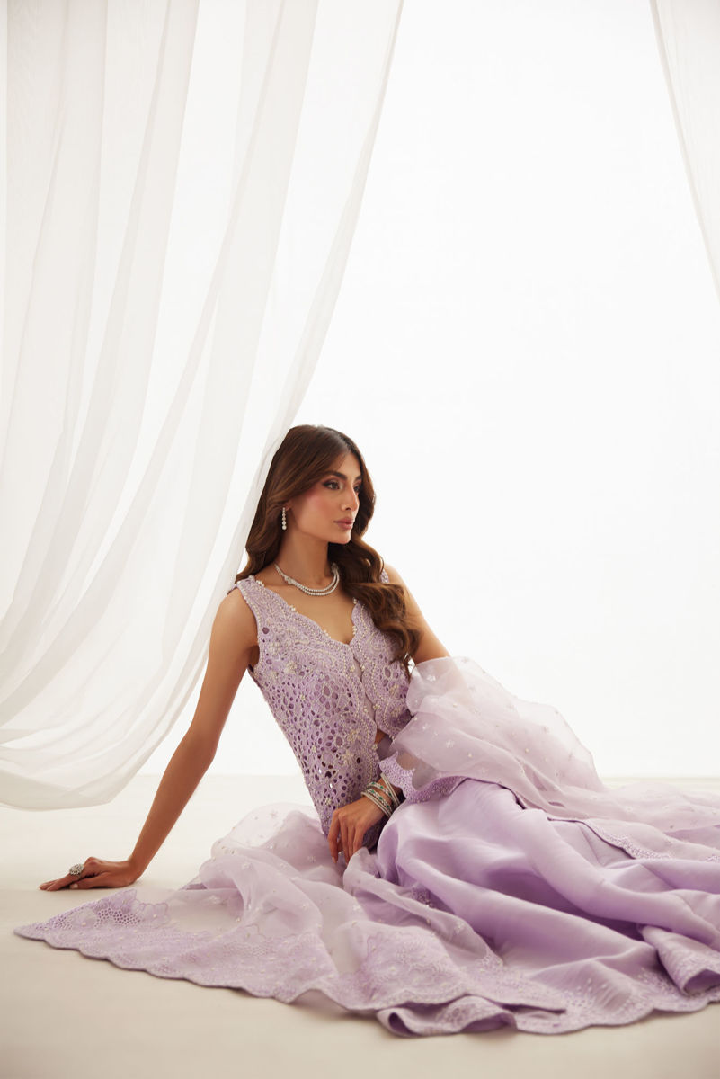 Lumi Lavender Shirt, Lehenga And Dupatta