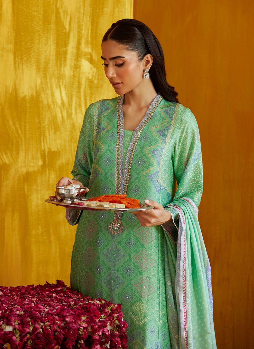 Arina Aqua Shirt And Dupatta