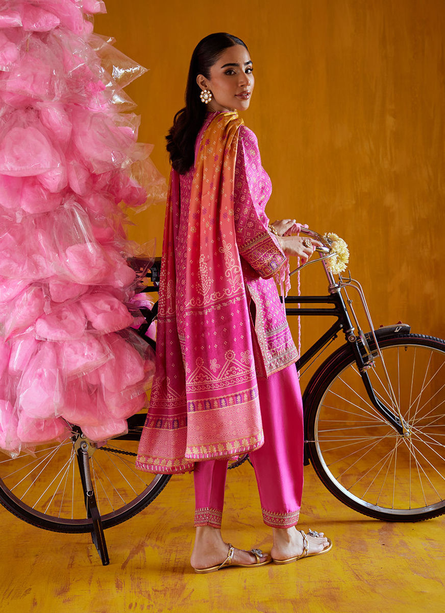 Nazli Hot Pink Shirt And Dupatta