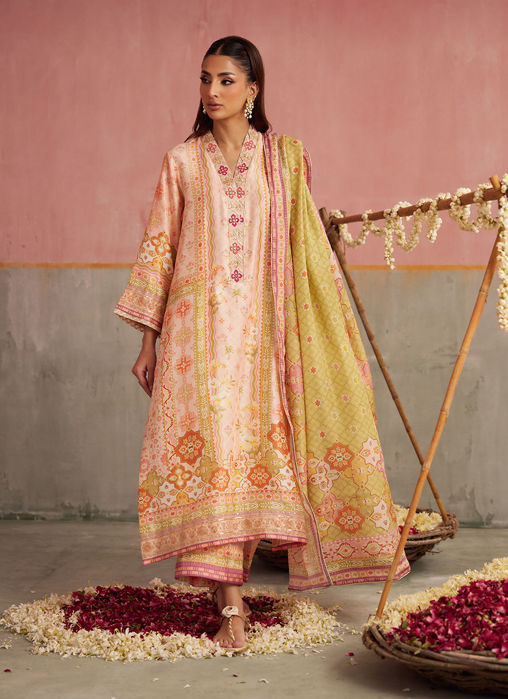 Picture of Eda Apricot Shirt And Dupatta