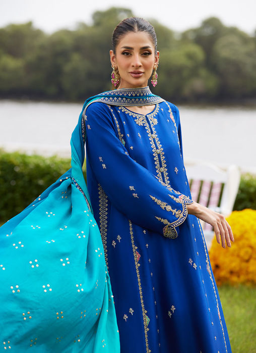 Opal Blue Shirt And Dupatta