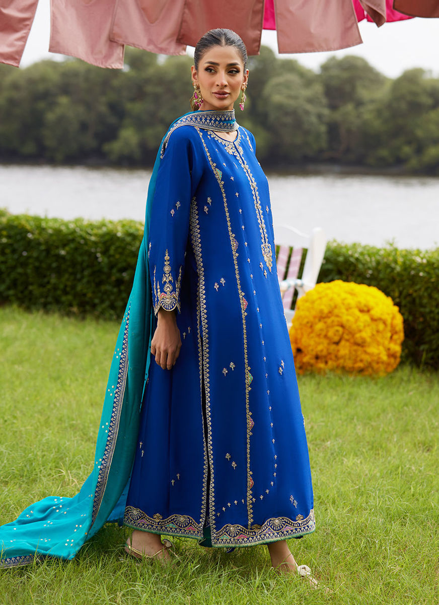 Opal Blue Shirt And Dupatta
